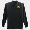 Long Sleeve Silk Touch Polo with Pocket Thumbnail