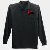 Long Sleeve Silk Touch Polo with Pocket Thumbnail